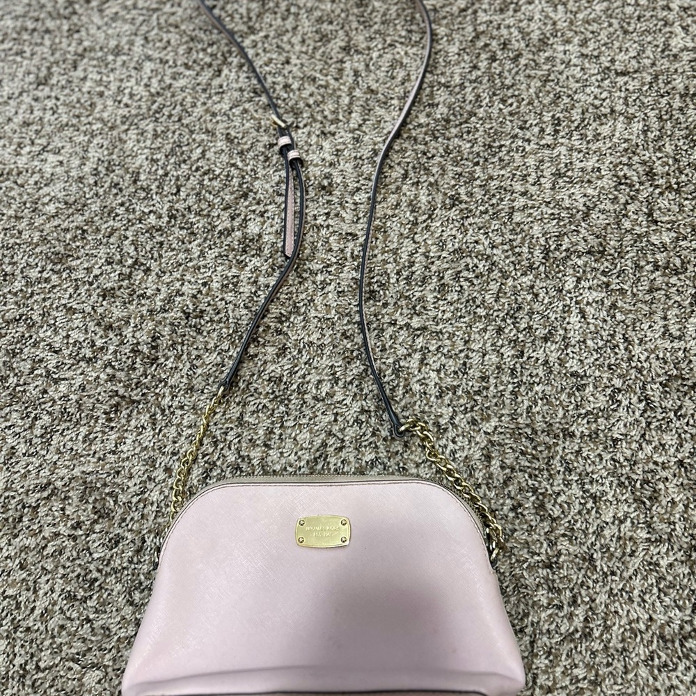 Michael Kors Pink and Gold Crossbody Bag with Chain Strap